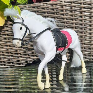 Battat Our Generation White Horse Lipizzaner Saddle Bridal 6.5" H 8"L